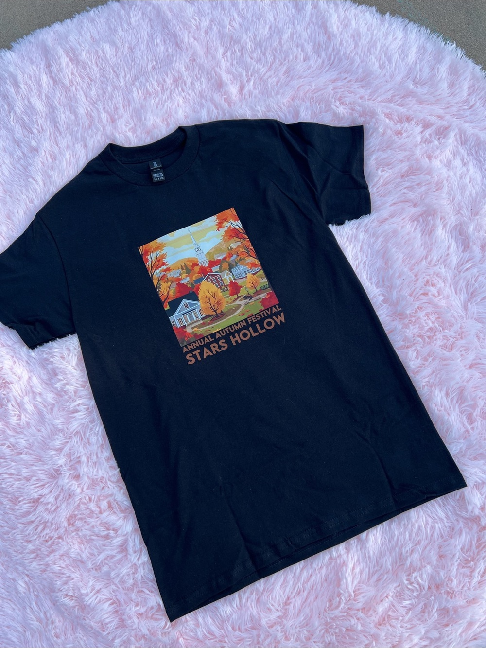🍎2/$12🍎 Stars Hollow Annual Autumn Festival Black Graphic Tee - DTF - S0042C